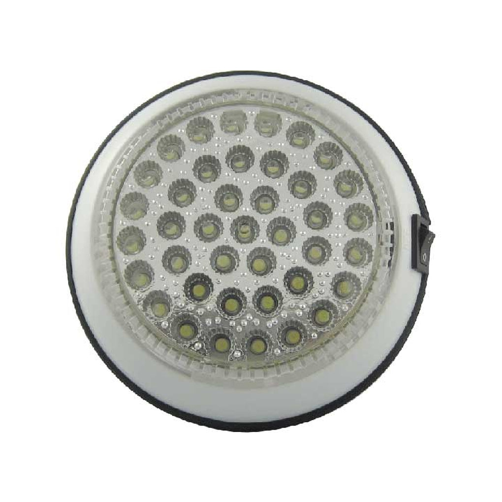 Uni-Bond Lighting LDL6000C LED 6In Round White Utility/Dome Lamp On/Off Switch 40Diodes