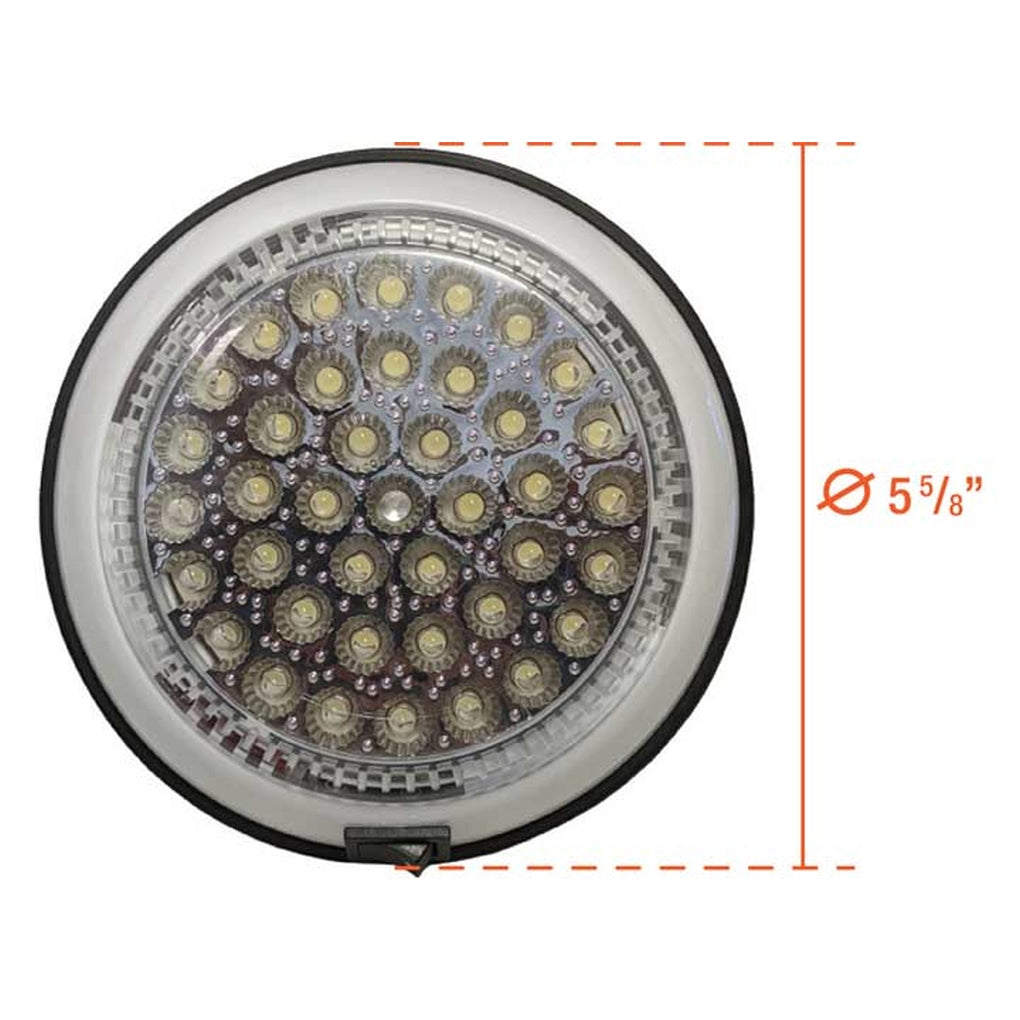 Uni-Bond Lighting LDL6000C LED 6In Round White Utility/Dome Lamp On/Off Switch 40Diodes