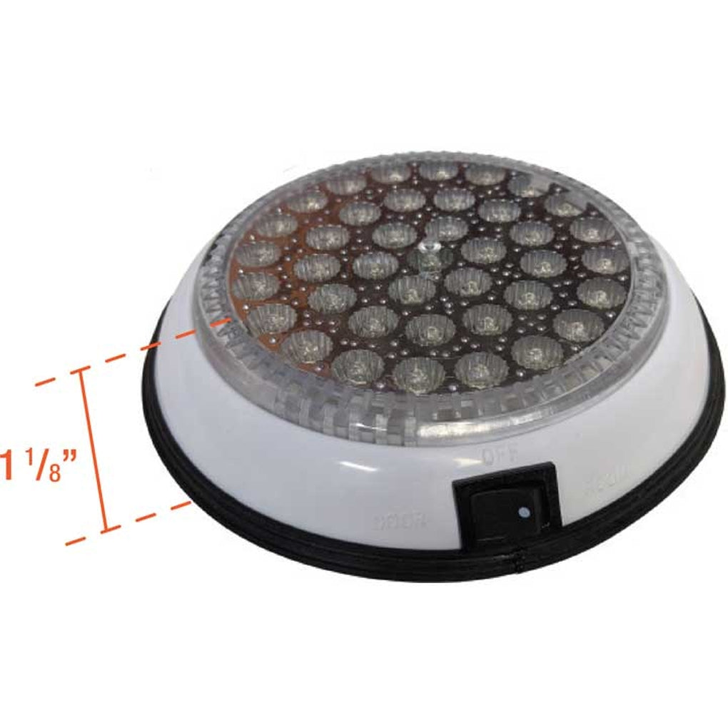 Uni-Bond Lighting LDL6000C LED 6In Round White Utility/Dome Lamp On/Off Switch 40Diodes