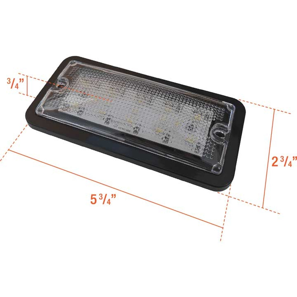 Uni-Bond Lighting LDL6034C LED 53/4In X 23/4In Cool White Utility/Dome Lamp Black Base