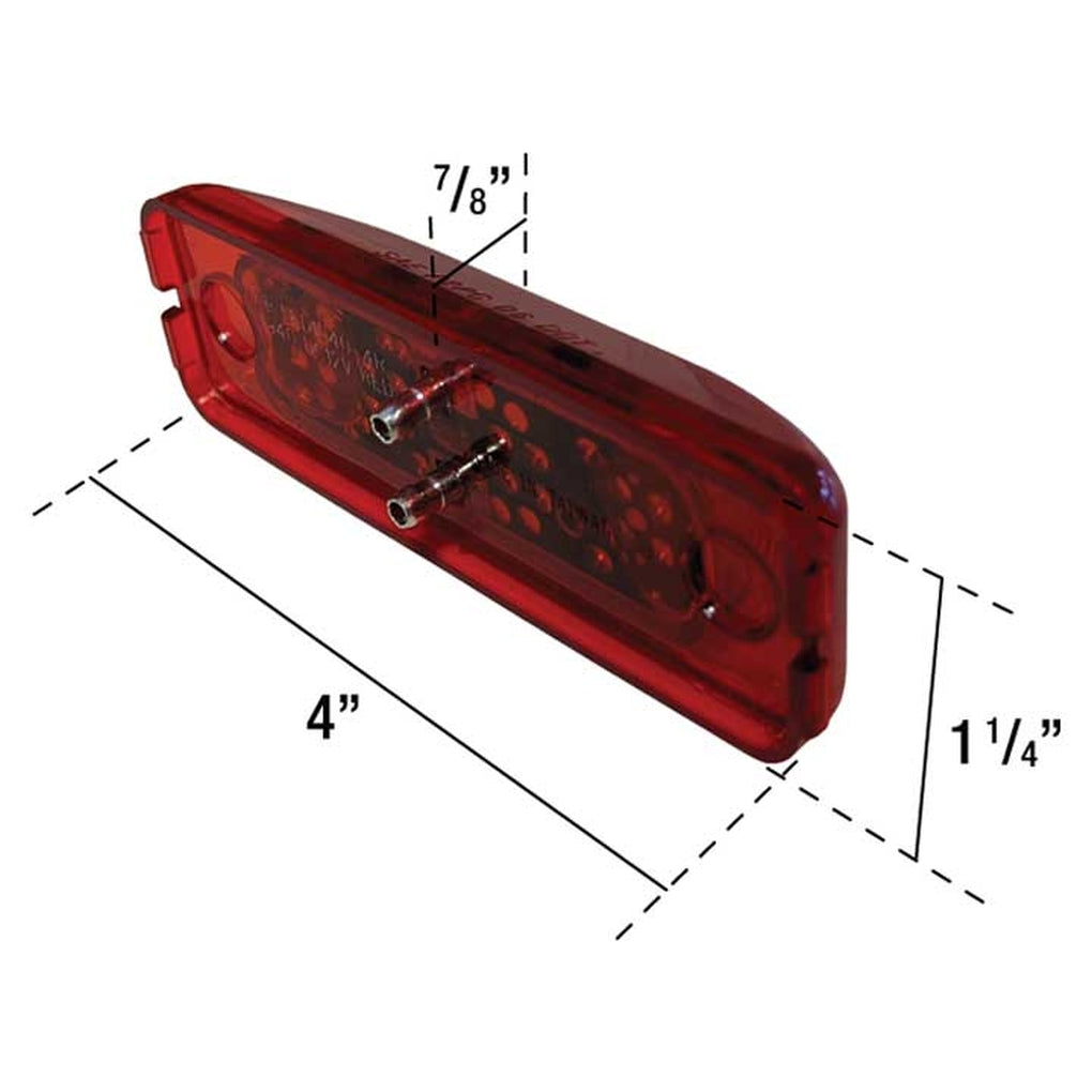 Uni-Bond Lighting LED1040-4R LED 1Inx4In Marker Lamp Red 4Diodes