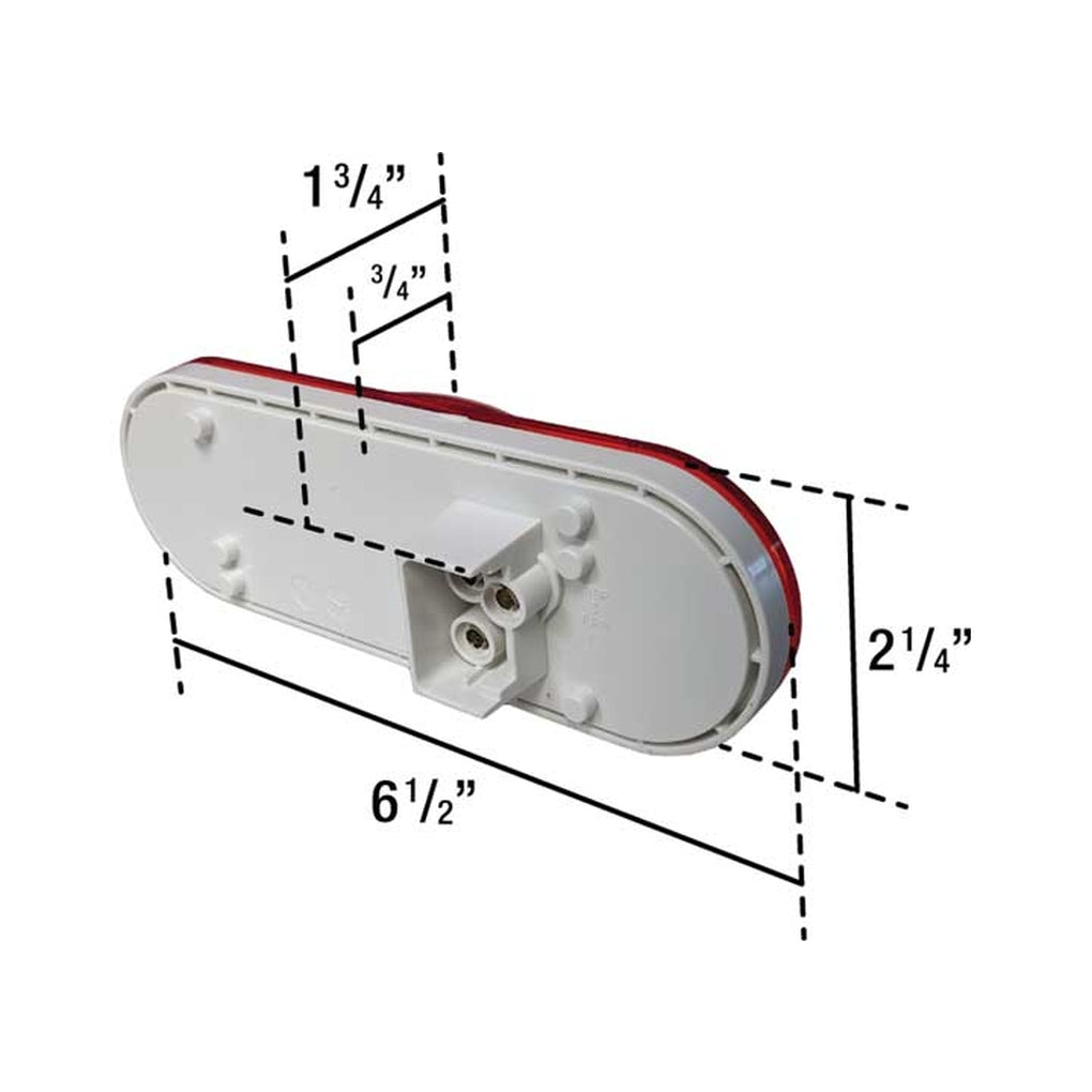 Uni-Bond Lighting LED2238-24R LED Oval Sttp Lamp Red 24Diodes