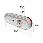Uni-Bond Lighting LED2238-6R LED Oval Stt Lamp Red 6Diodes