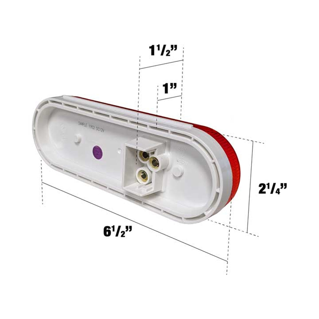 Uni-Bond Lighting LED2238-6R LED Oval Stt Lamp Red 6Diodes