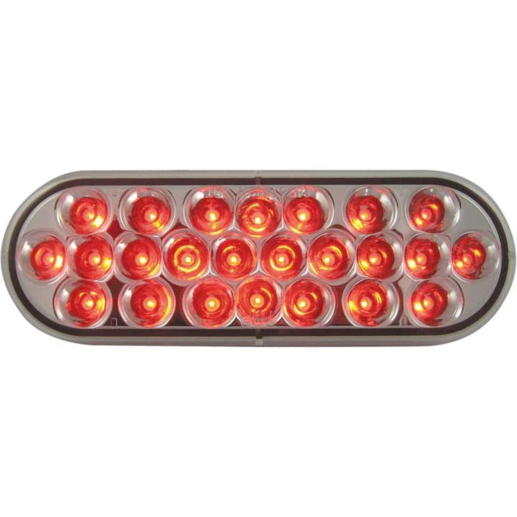 Uni-Bond Lighting LED2238C-24R LED Oval Sttp Clear Lens Lamp Red 24Diodes