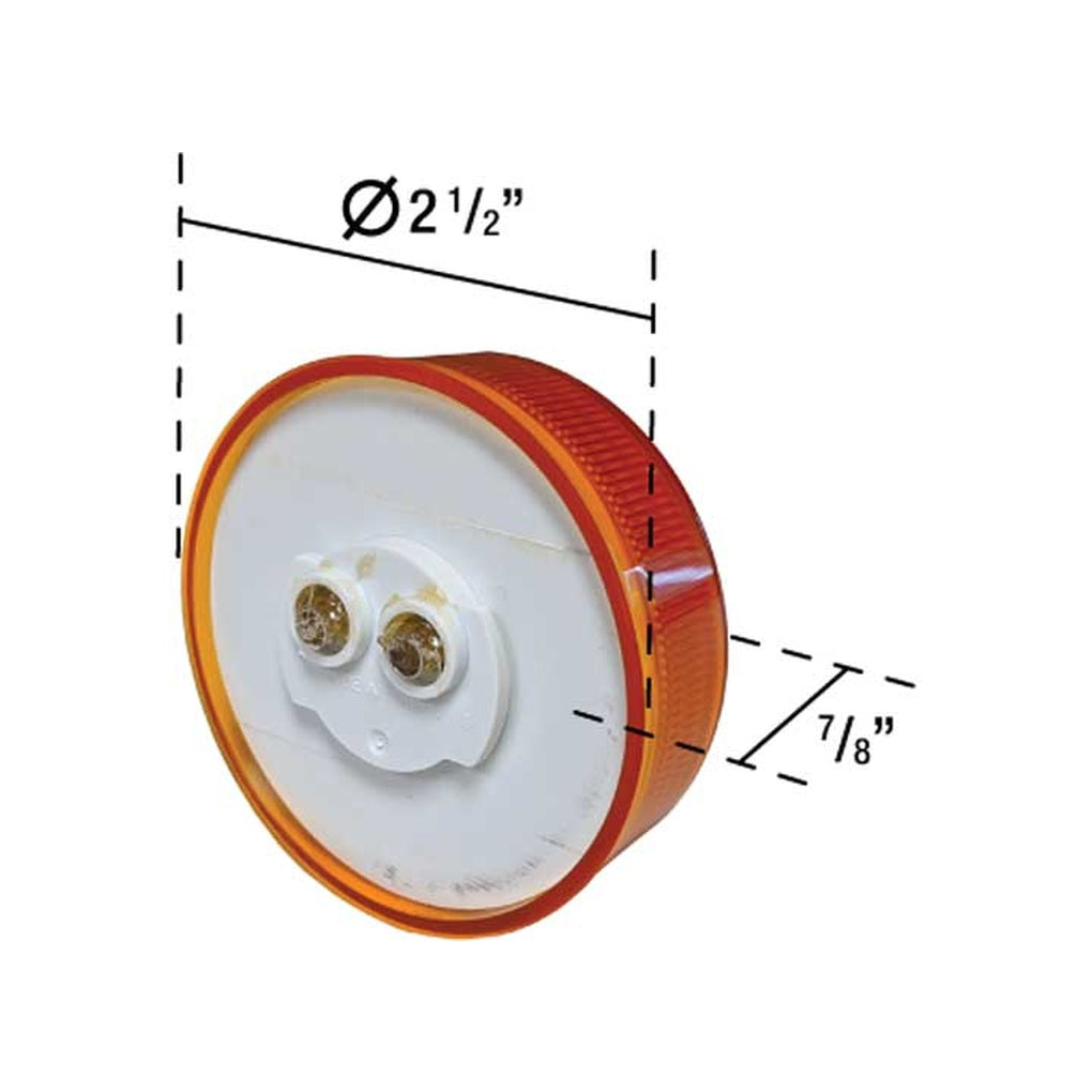 Uni-Bond Lighting LED2500-6A LED 2.5In Round Marker Lamp Amber 6Diodes