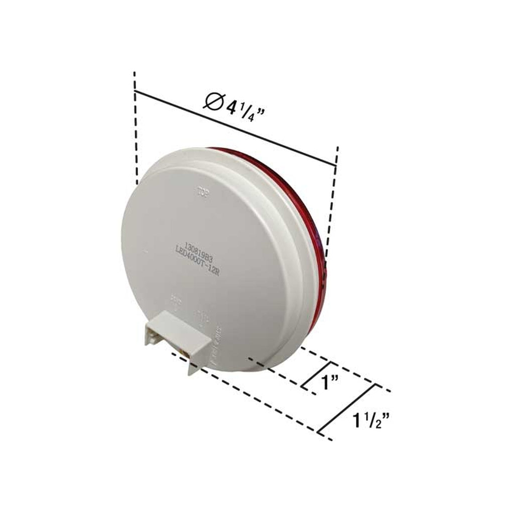 Uni-Bond Lighting LED4000T-12R LED 4In Round Stt Lamp Red 12Diodes