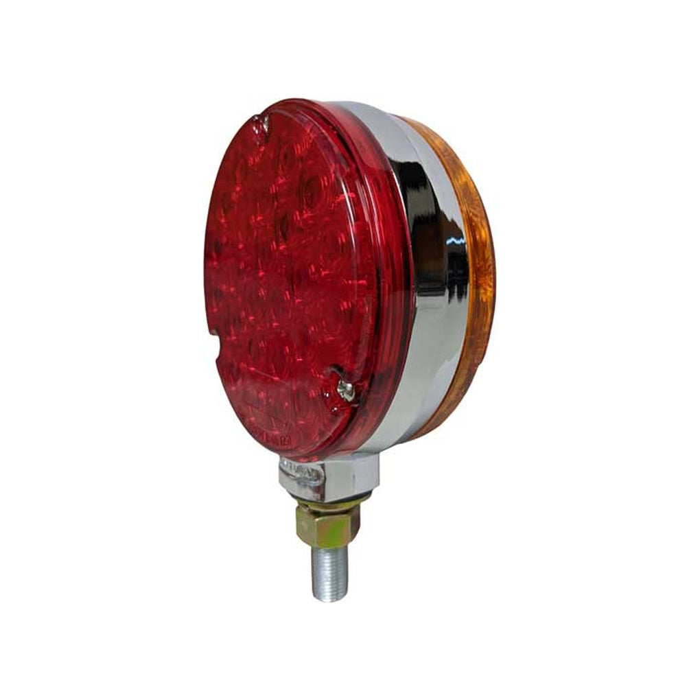 Uni-Bond Lighting LFM4102-24RA LED Round Fender Mount Red/Amber Chrome Die Cast Base