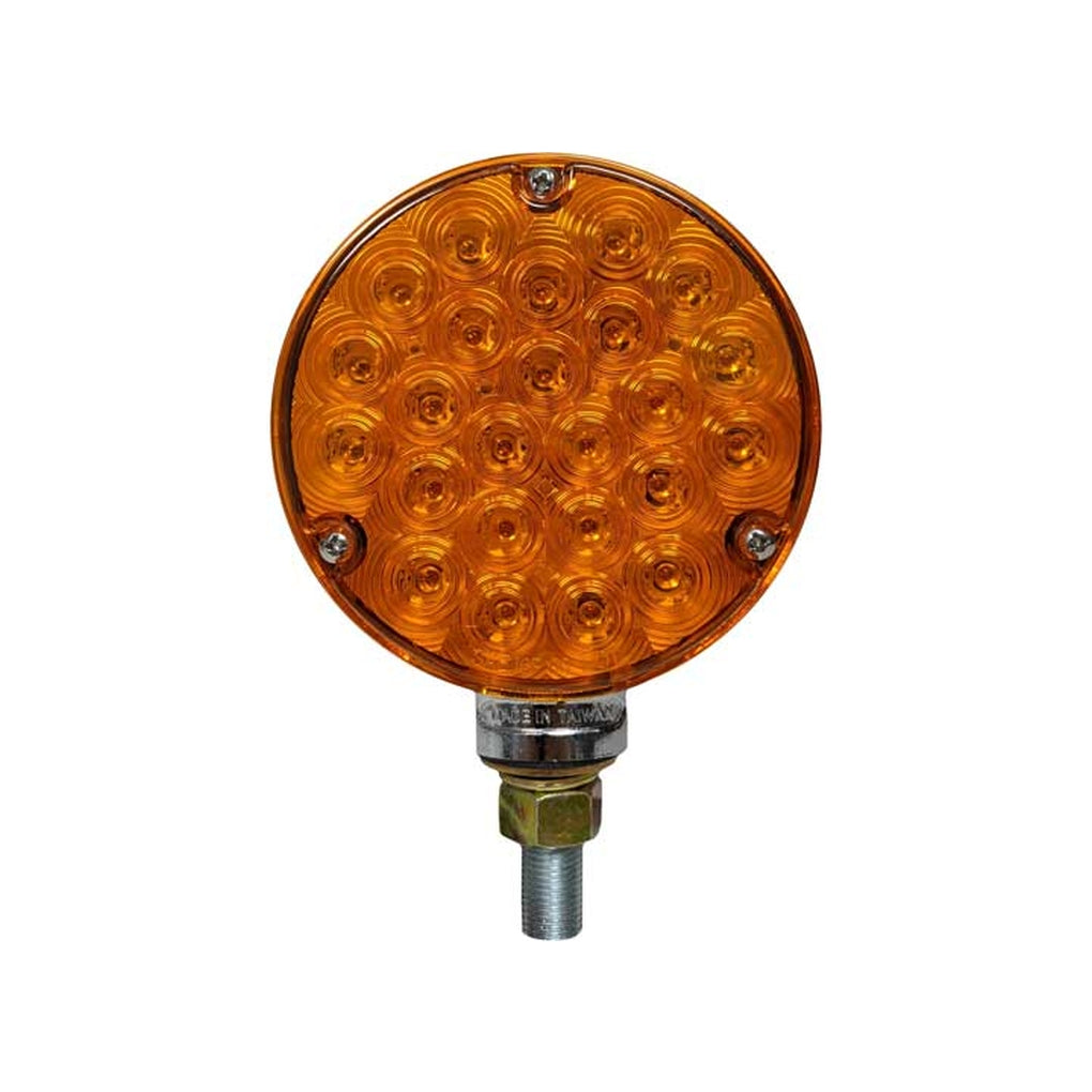 Uni-Bond Lighting LFM4102-24RA LED Round Fender Mount Red/Amber Chrome Die Cast Base
