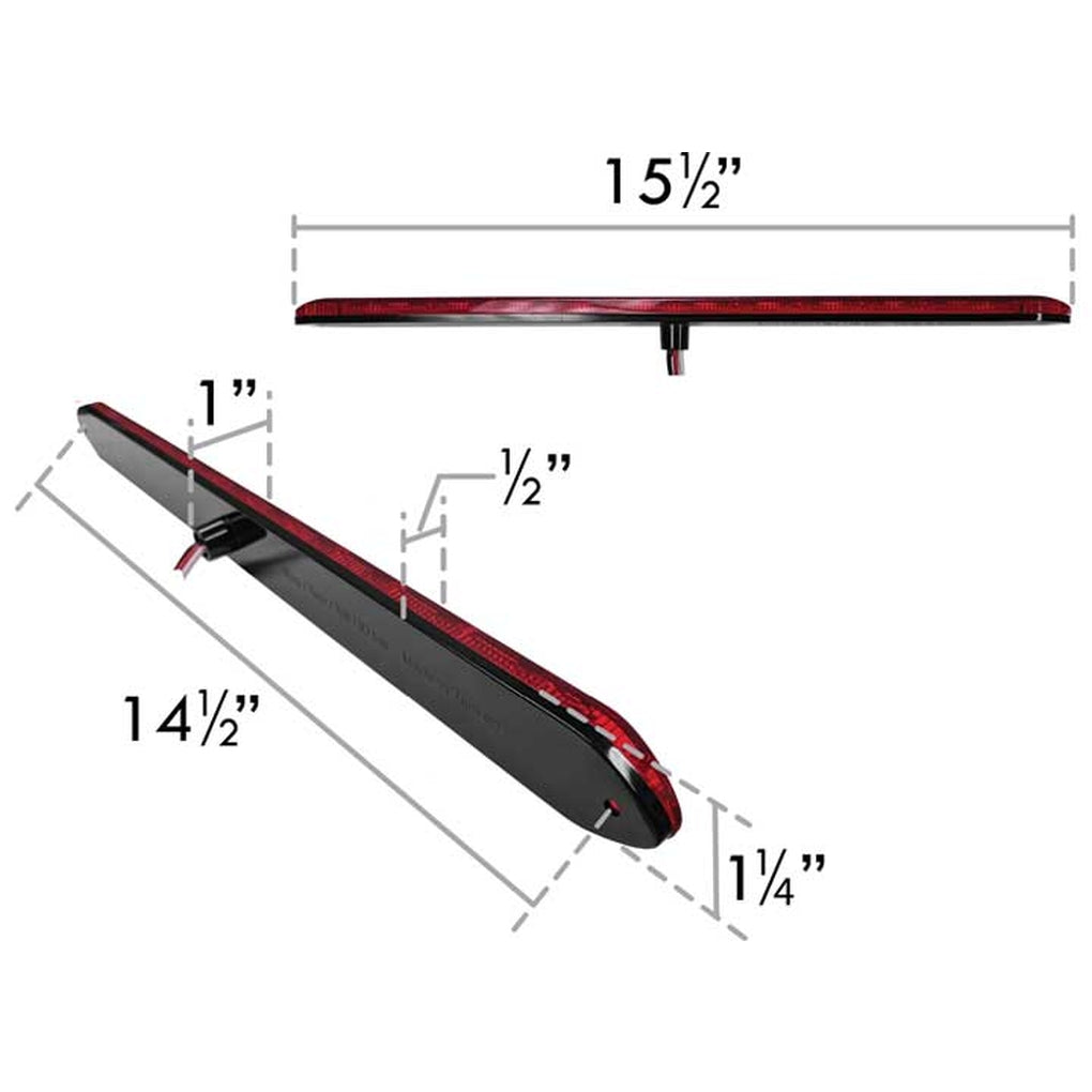 Uni-Bond Lighting LLB1015S-11R LED 15In Stt Slim Line Light Bar Red 11Diodes