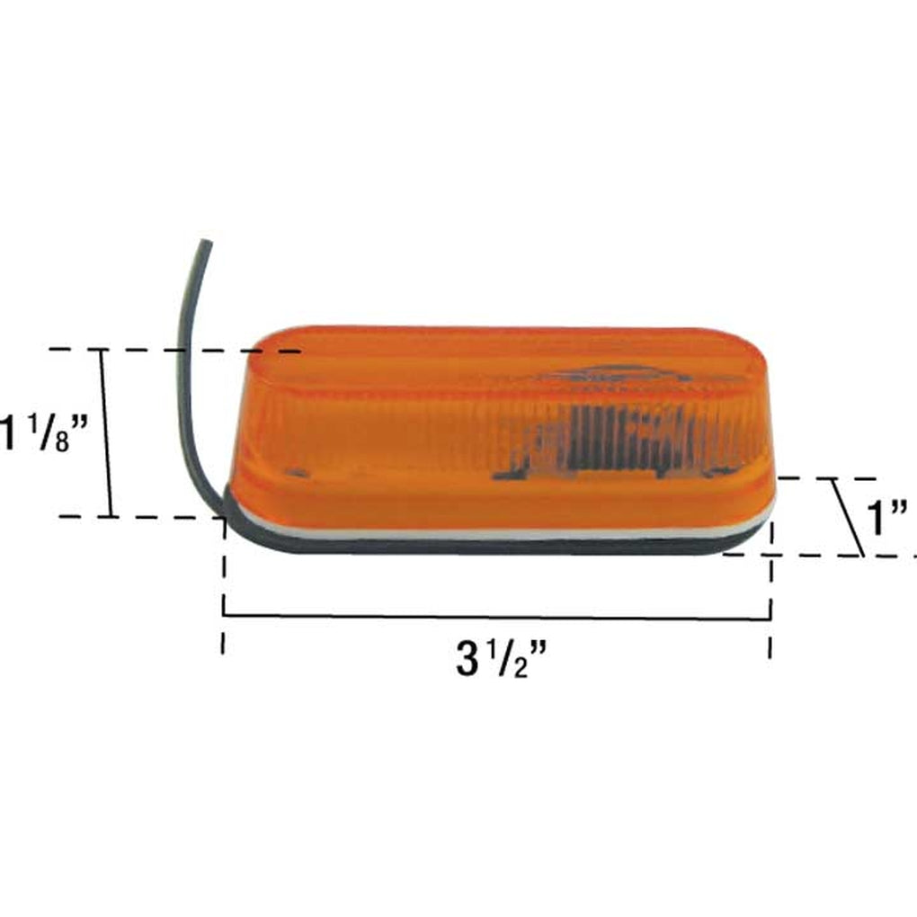 Uni-Bond Lighting ML1030A (1 Bulb) 11/8In X 3.5In Thinline Marker Lamp Amber