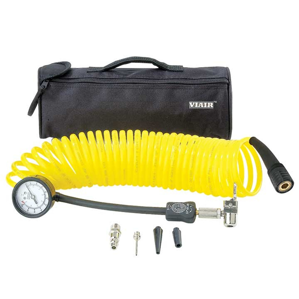 Viair 00025 5 In 1 Deflator/Inflator 25 Ft. Coil Hose 100 Psi Inline Gauge Bag