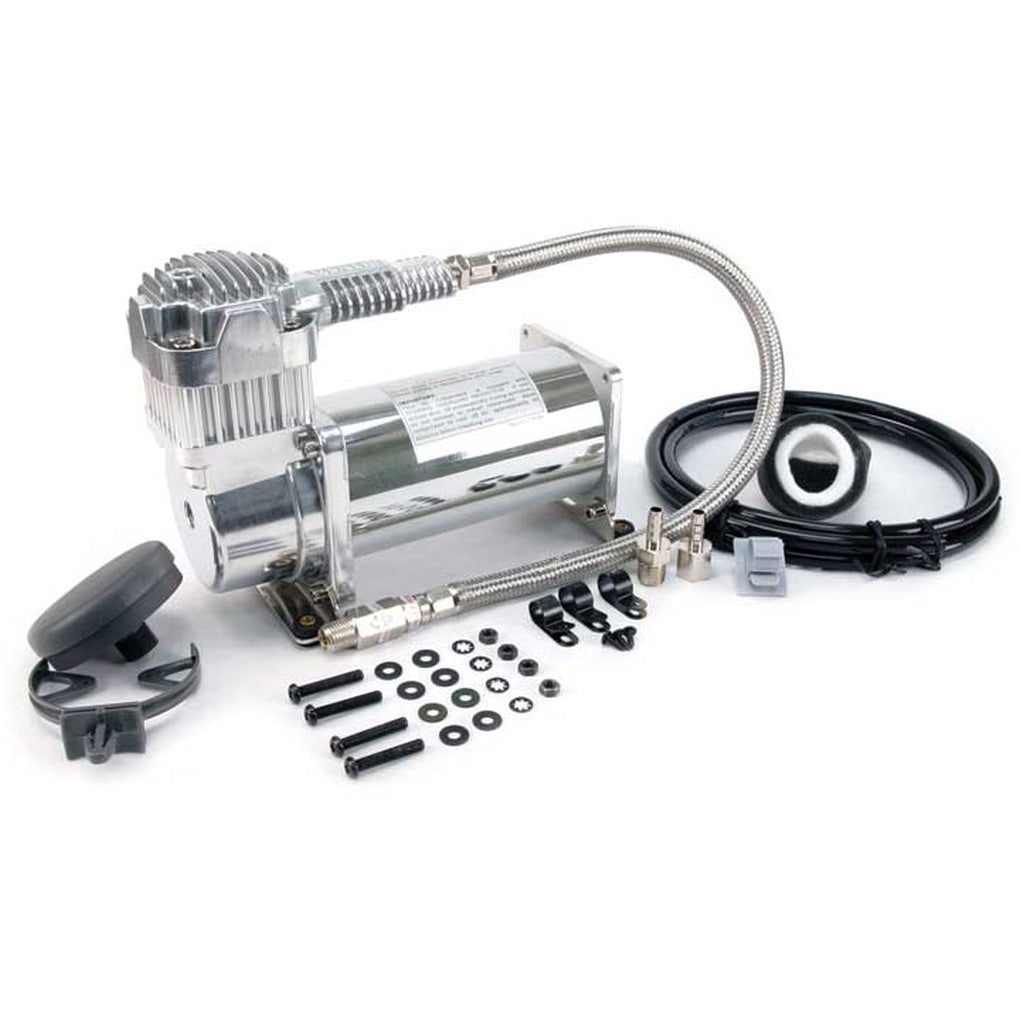 Viair 38033 380C 200 Psi Chrome Compressor Kit (12V 100% Duty @100 Psi 55% Duty @200 Psi)