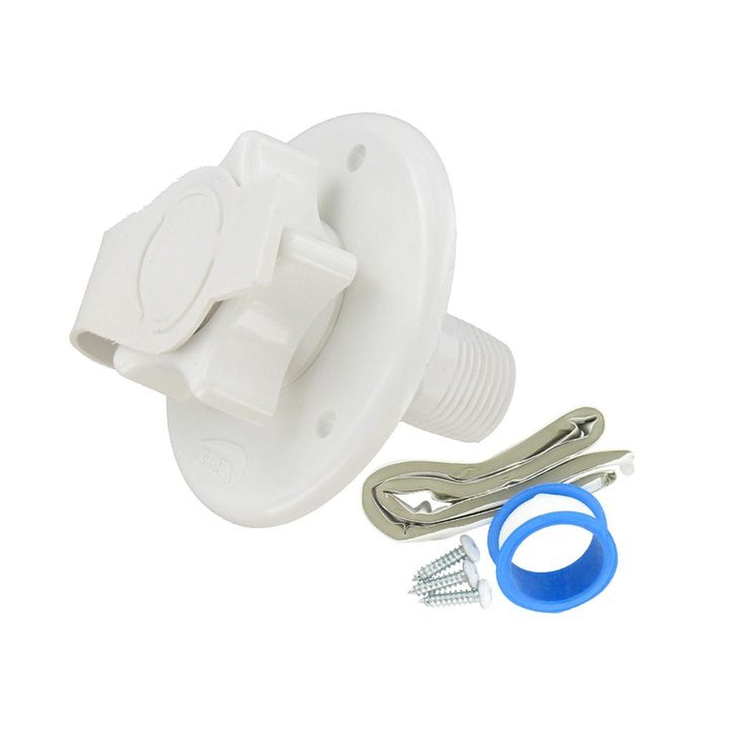 Valterra A01-0168VP Water Inlet 23/4In Plastic Flange Mpt White Carded