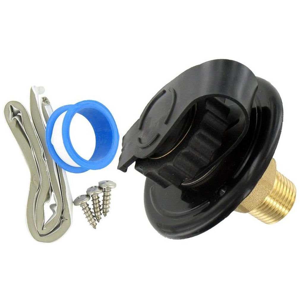 Valterra A01-0169LFVP Water Inlet 23/4In Plastic Flange Black Leadfree Carded