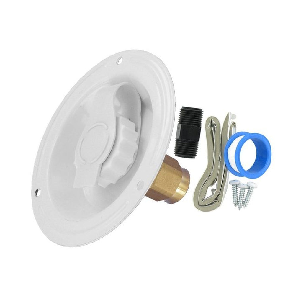 Valterra A01-0176LFVP Water Inlet Metal Recessed Flange White Leadfree Carded