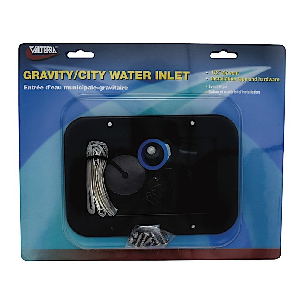 Valterra A01-2001BKVP Gravity/City Water Inlet Black Carded