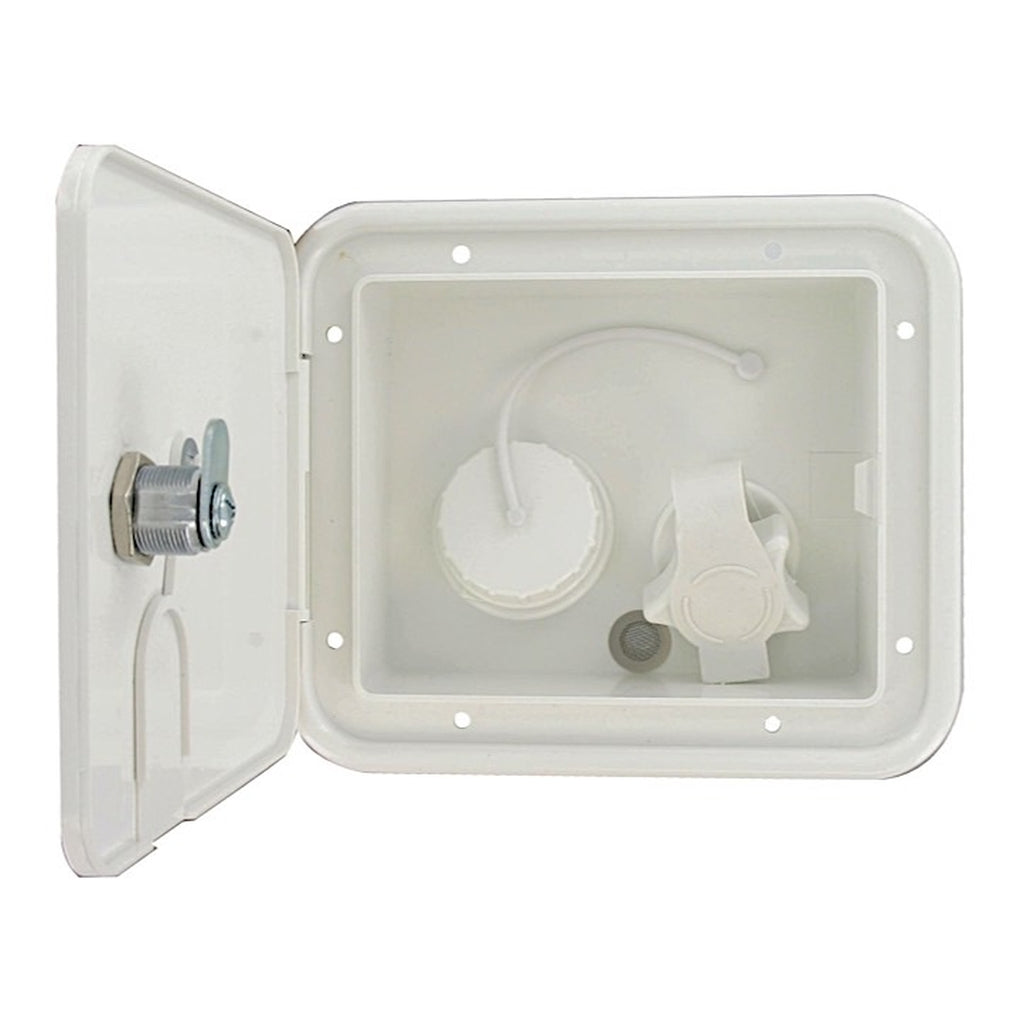 Valterra A01-2004 Gravity/Plastic City Water Inlet Hatch White Bulk