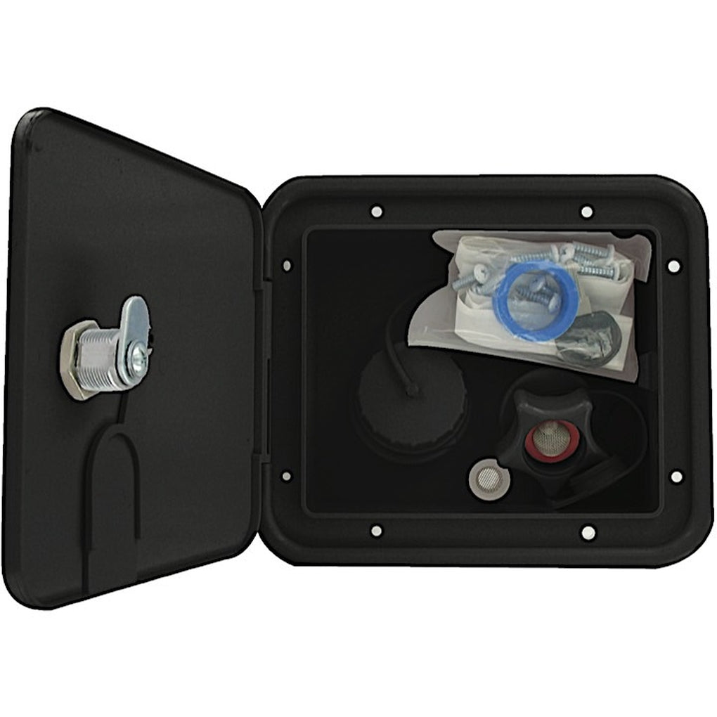 Valterra A01-2004BKVP Gravity/Plastic City Water Inlet Hatch Black Carded