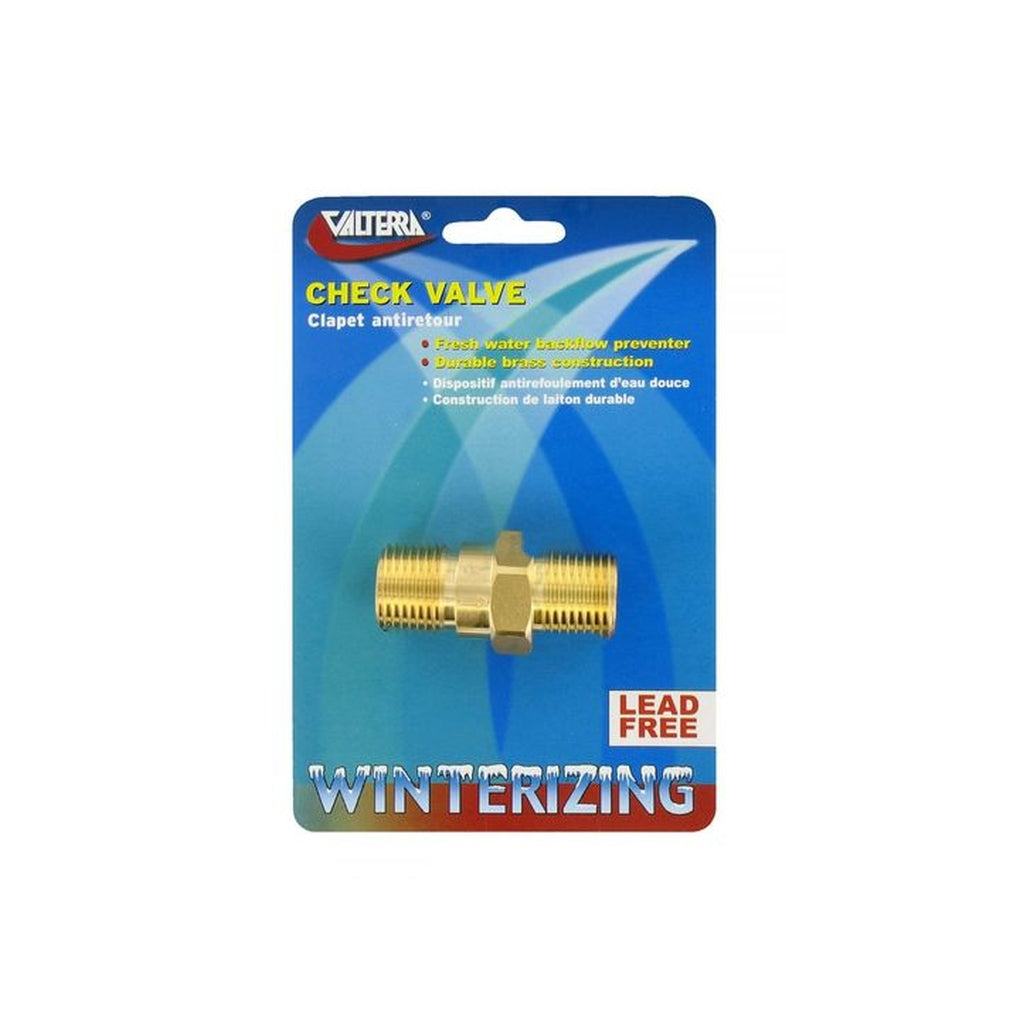 Valterra P23415LFVP Check Valve 1/2In Brass Mpt X Mpt Lf Carded