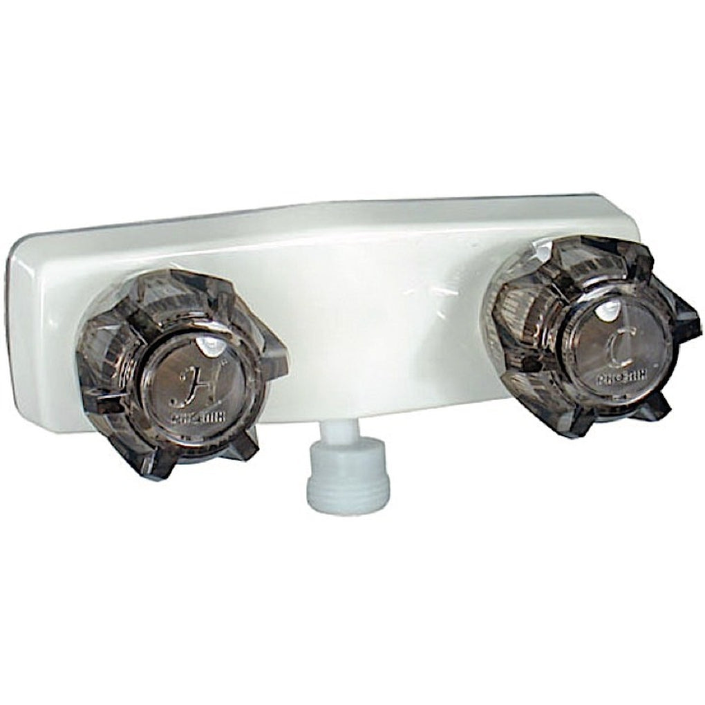 Valterra PF213245 Shower Valve w/Vac Brkr 4In 2 Smoke Knobs Plastic White