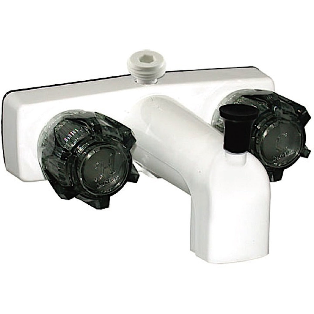 Valterra PF213264 Tub/Shower Faucet 4In 2 Smoke Knobs Plastic White