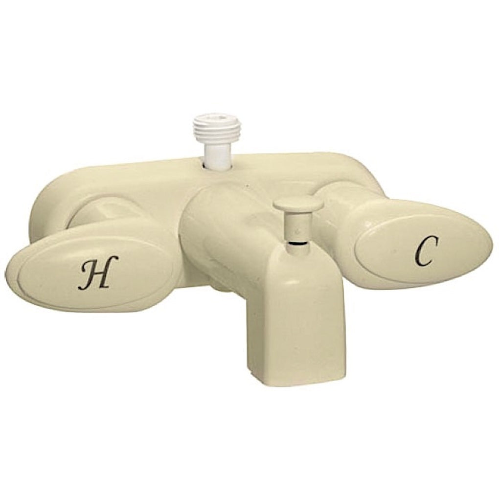 Valterra PF223161 Tub/Shower Faucet 4In 2 Lever 1/4 Turn Plastic Biscuit