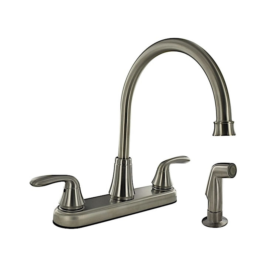 Valterra PF231401 Kitchen Faucet w/Side Spray 8In Hiarc Hybrid 2 Lever Brushed Nickel