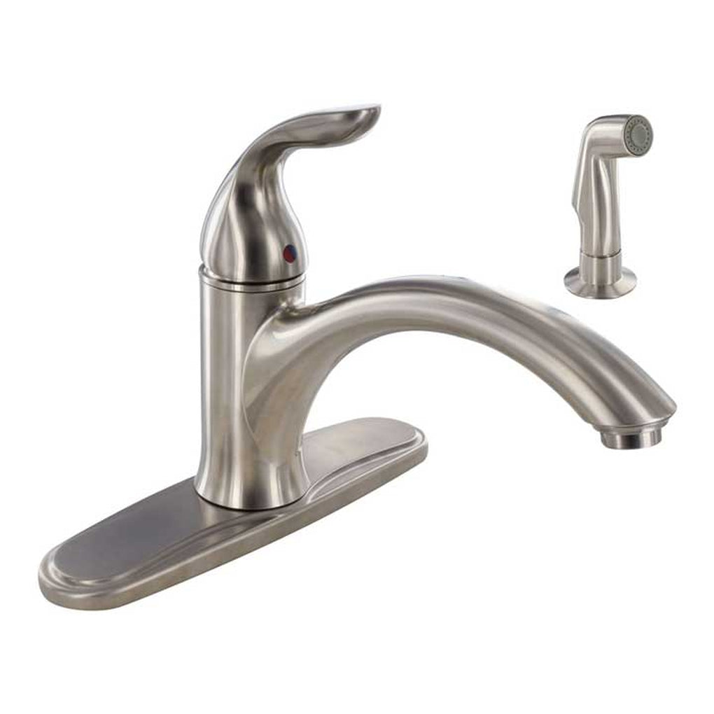 Valterra PF231422 Kitchen Faucet w/Spray 8In Hiarc Hybrid 1 Lvr Crmc Disc Brushed Nickel