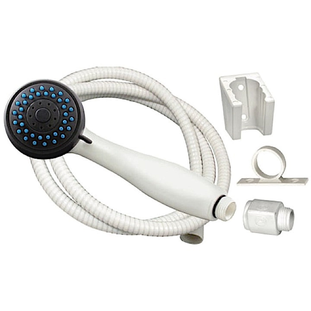 Valterra PF276054 Shower Head Kit 3 Function Handheld Flow Ctrl 60In SS Hose White
