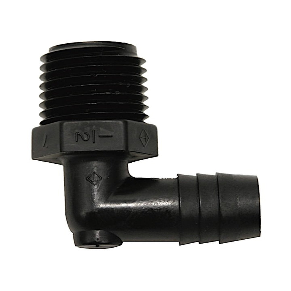 Valterra RF846 Elbow Male Adapter 90 Degrees 1/2In Mpt X 1/2In Barb