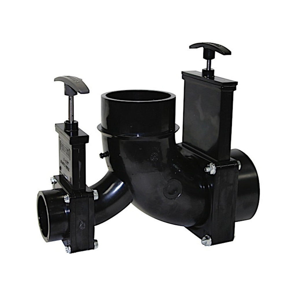 Valterra T81 Ell Double Rotating Valve 3In Hub X 11/2In Hub X 3In Spigot Outlet