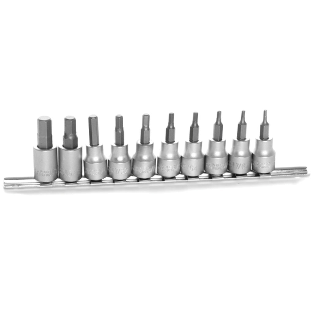 Wilmar Performance Tool W1387 10 Piece SAE Hex Bit Socket Set