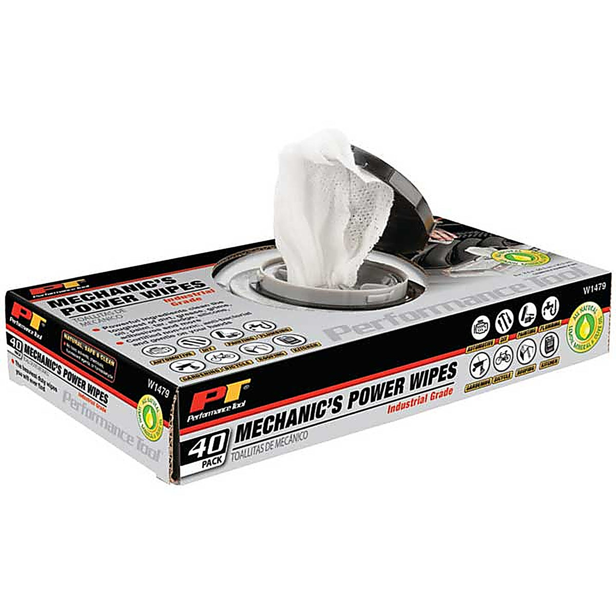 Performance Tool - W1479 - 40 Pk Industrial Mechanic Wipes