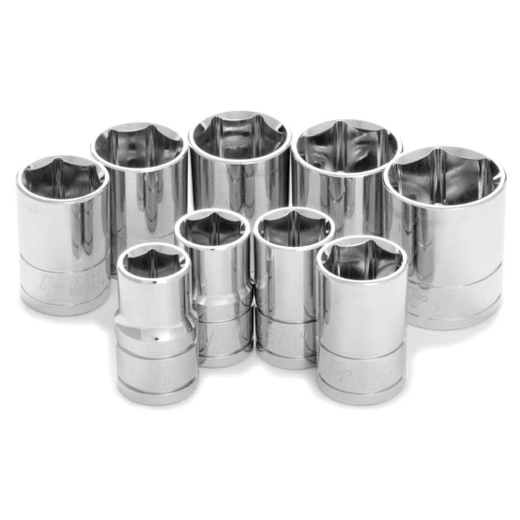 Wilmar Performance Tool W32002 9 Piece 1/2" Dr SAE Socket Set