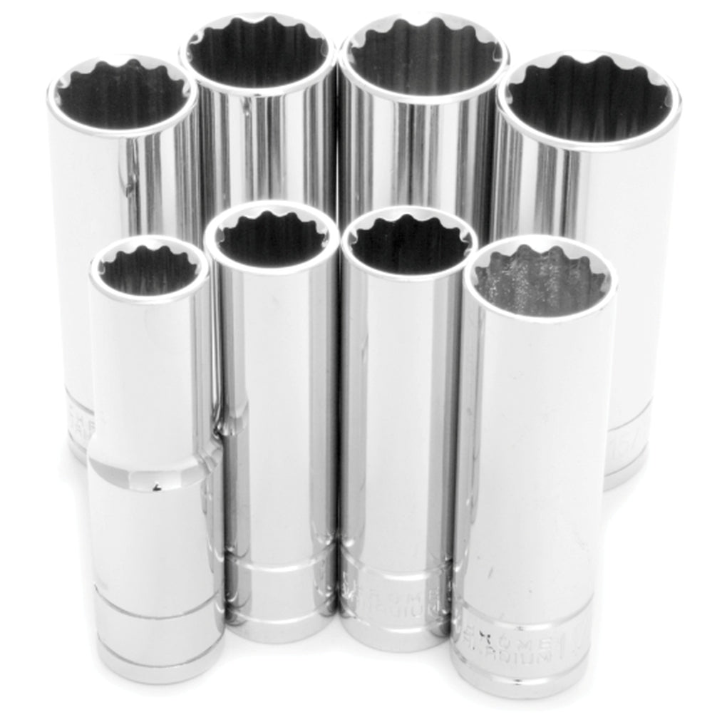 Wilmar Performance Tool W32600 8-Piece 1/2 In. Drive 12 Point SAE Deep Socket