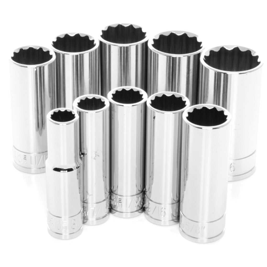 Wilmar Performance Tool W38600 10 Piece 3/8" Dr 12pt SAE DW Set