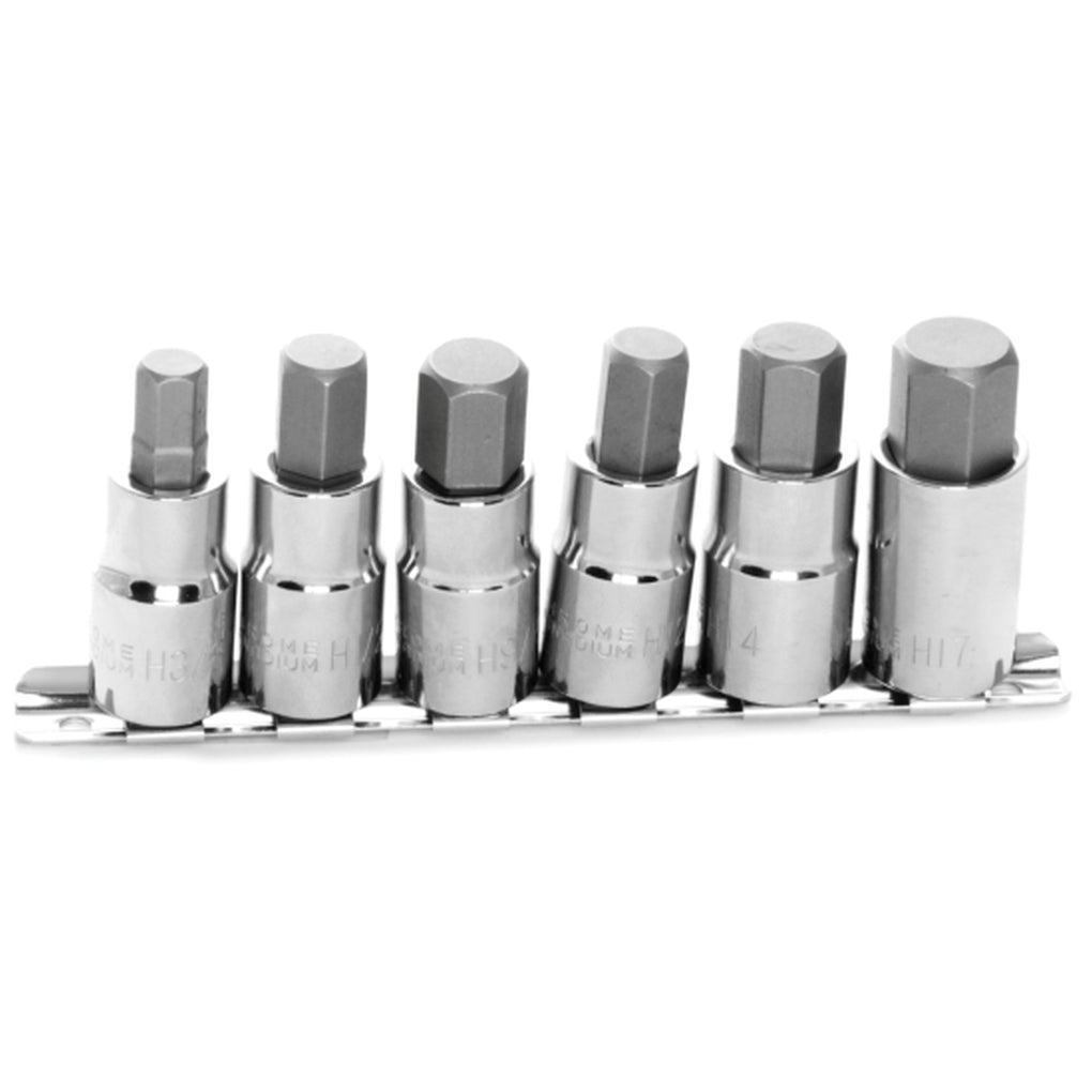 Wilmar Performance Tool W38886 6 Piece 1/2" Dr SAE/MET Hex Bit Set