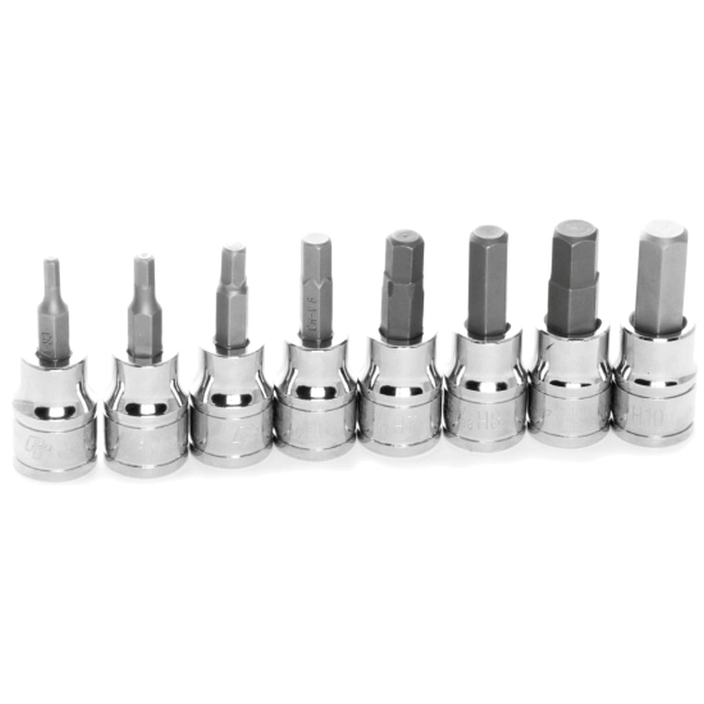 Wilmar Performance Tool W38890 8 Piece 3/8" Dr MET Hex Bit Set