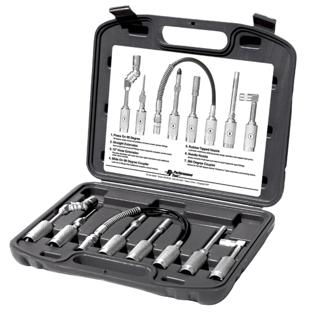 Wilmar Performance Tool W50049 7pc Cordless Grease Gun Access.
