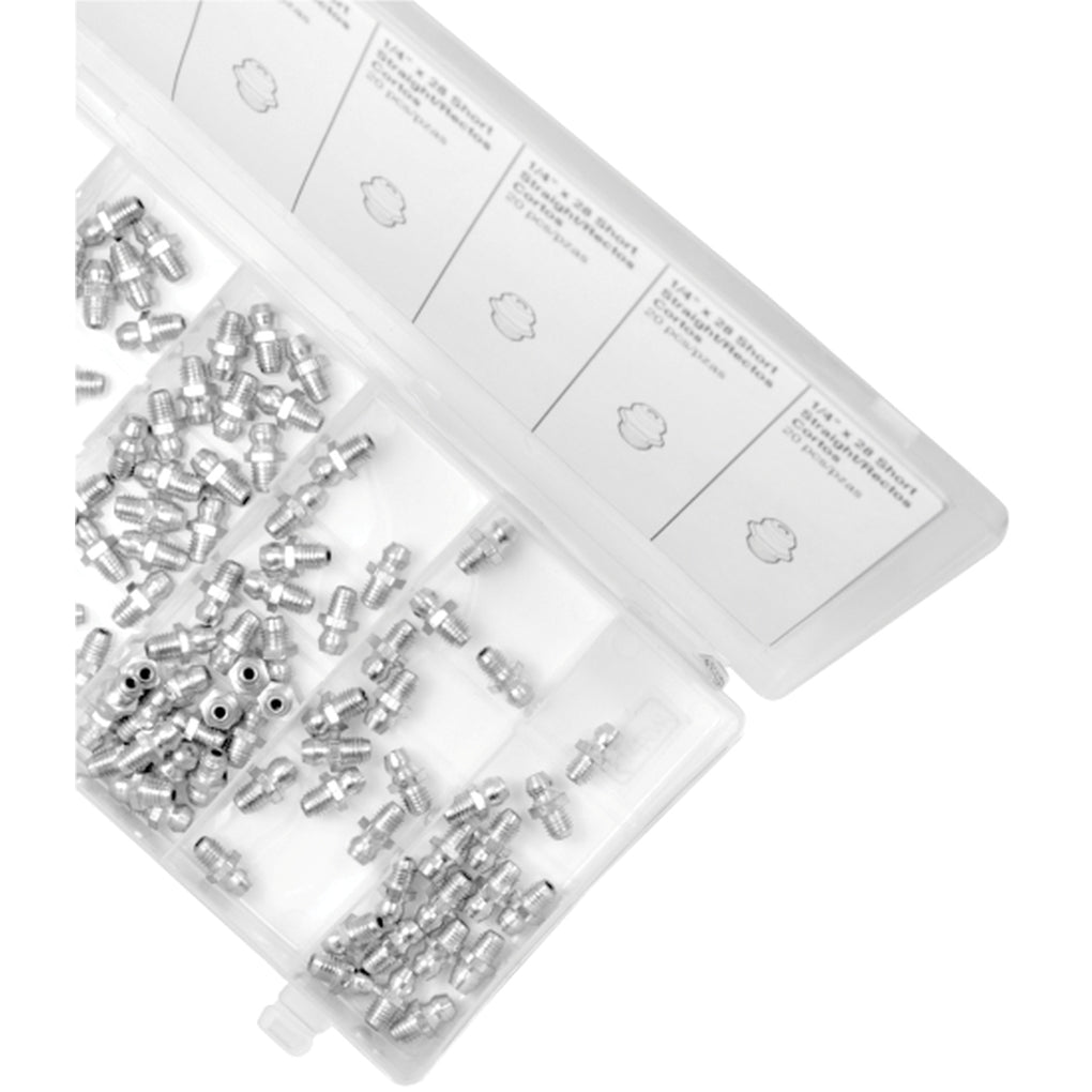 Wilmar Performance Tool W54253 100 Pack Short Straight Grease Fitting 1/4 In. X 28