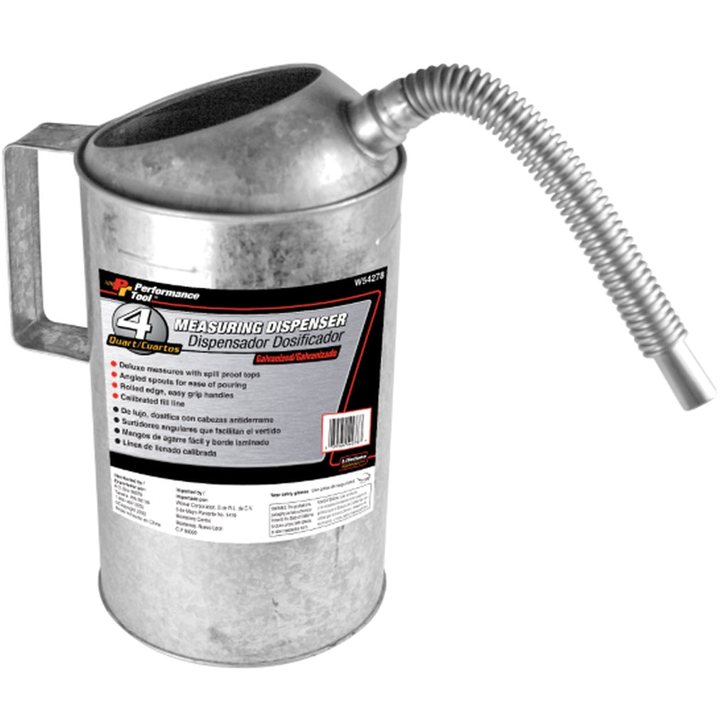 Wilmar Performance Tool W54278 4 Quart Galvanized Measuring Dispenser