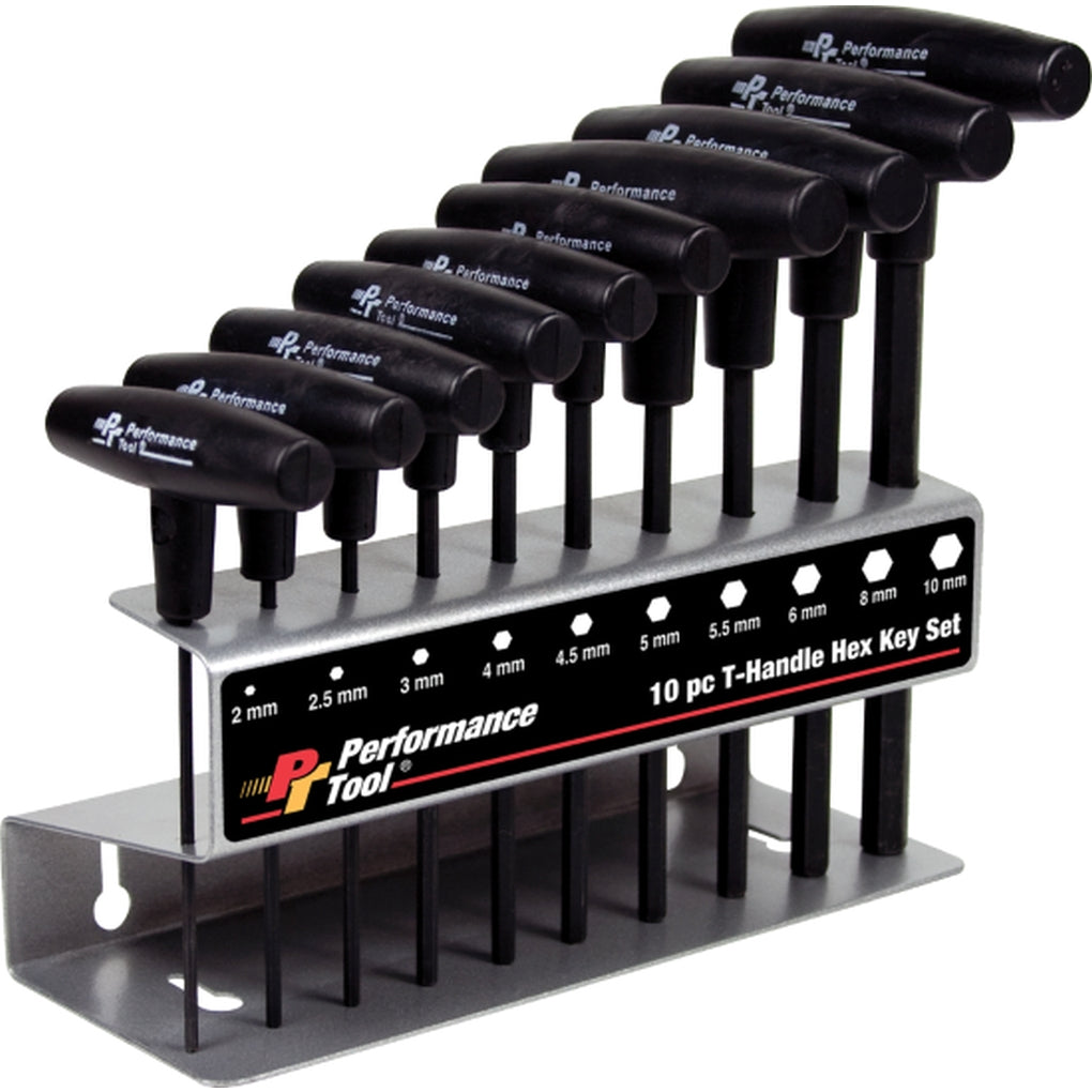 Wilmar Performance Tool W80275 10 Piece MET T-Handle Hex Key Set