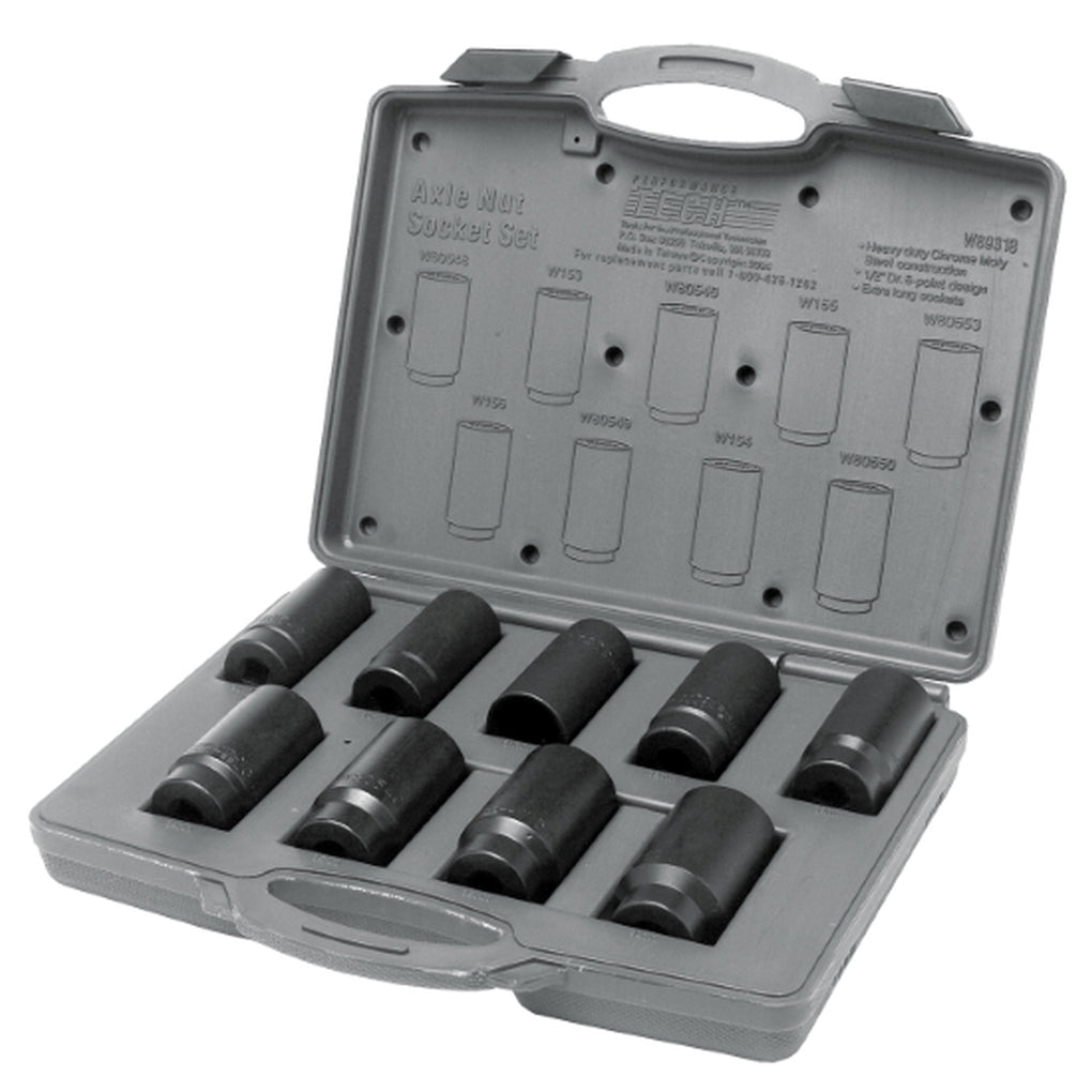 Wilmar Performance Tool W89318 9-Piece Axle Nut Socket Set