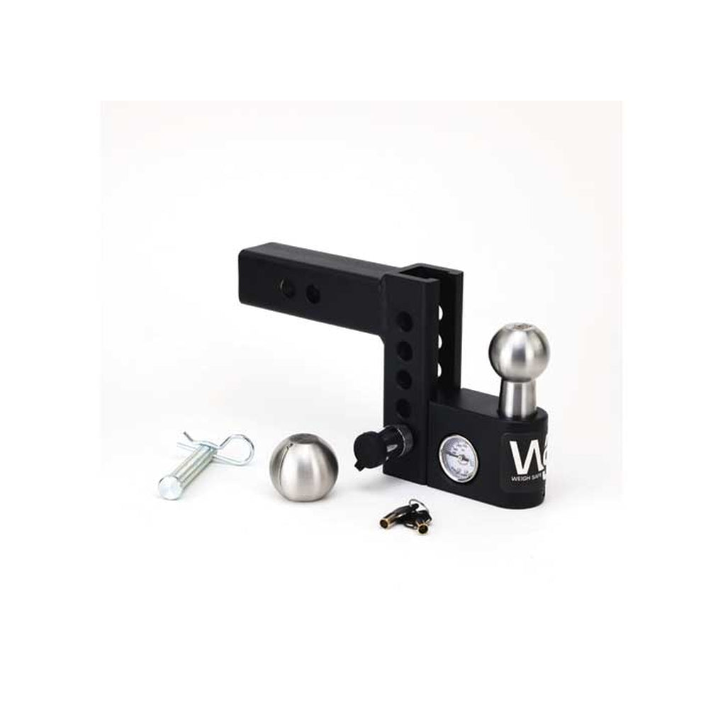 Weigh Safe AWS4-2 4In Drop 2In Shank Aero Hitch W/Builtin Scale 2In Stainless Steel Ball Rated For 12500 Lbs Gtw