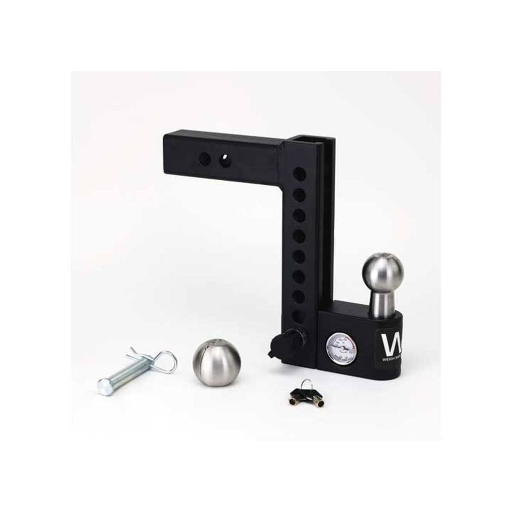 Weigh Safe AWS8-2 8In Drop 2In Shank Aero Hitch W/Builtin Scale 2In Stainless Steel Ball Rated For 12500 Lbs Gtw