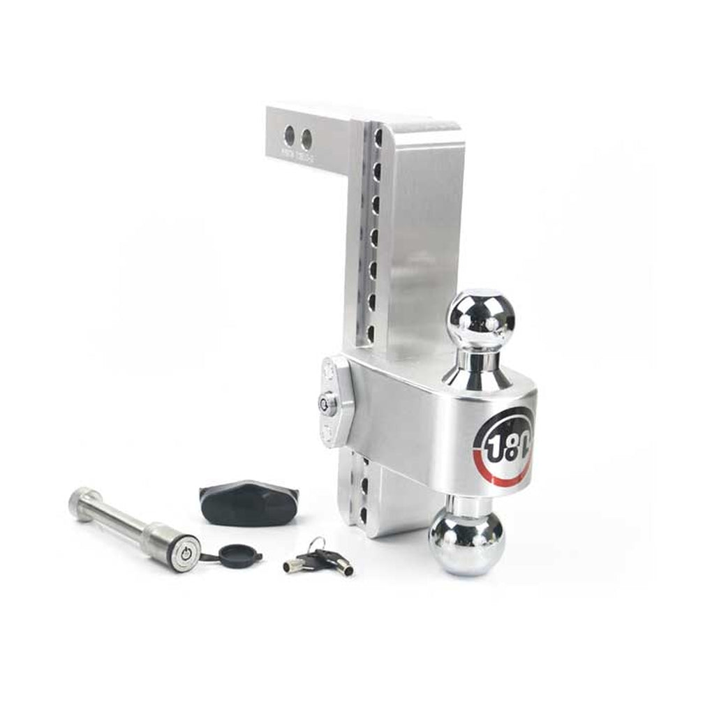 Weigh Safe CTB10-2-KA 180 Turnover Ball 10 Drop Hitch w/2 Shank & Chrome Plated 2 & 25/16 Ball W/W503 Keyed Alike