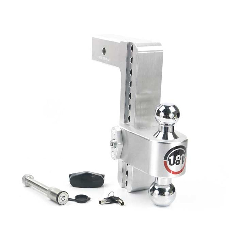 Weigh Safe CTB10-2.5-KA 180 Turnover Ball 10 Drop Hitch w/2.5 Shank & Chrome Plated 2 & 25/16 Ball W/W503 Keyed Alike