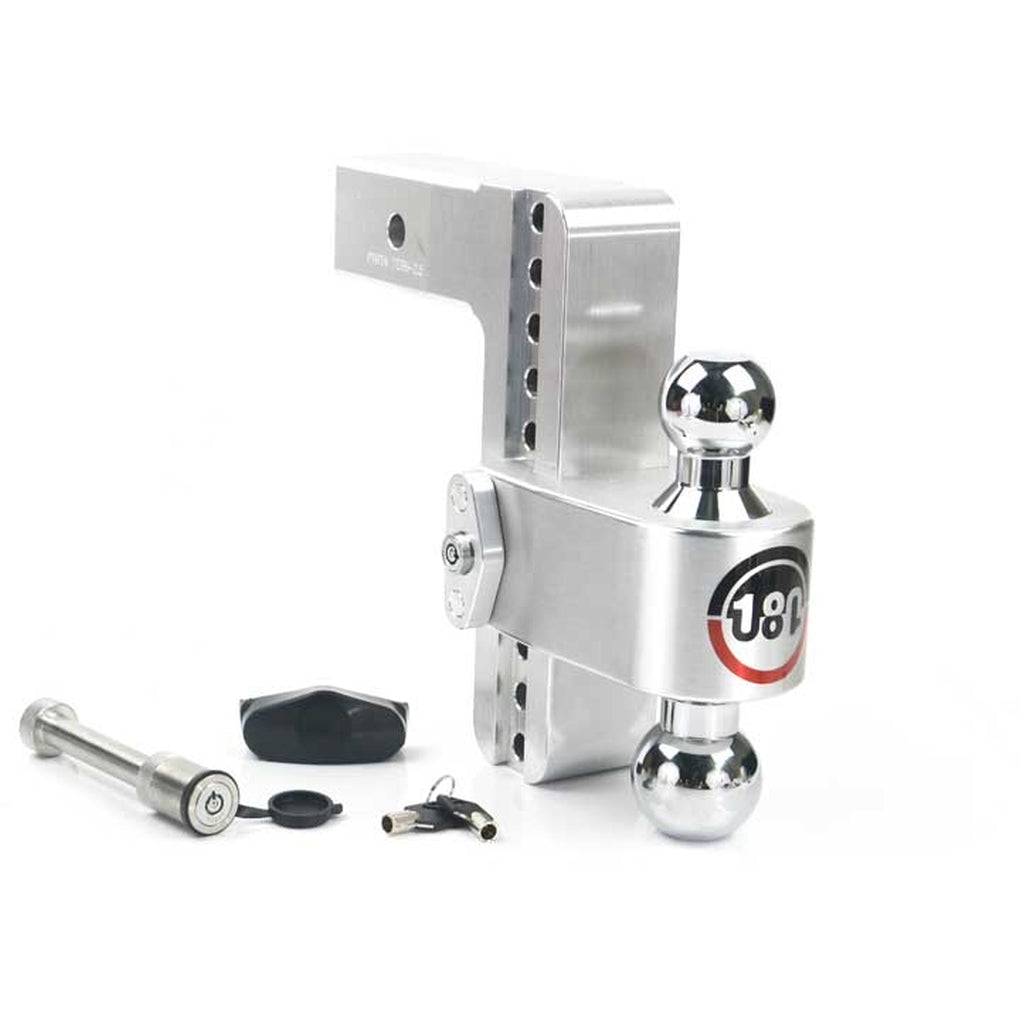 Weigh Safe CTB8-2.5-KA 180 Turnover Ball 8 Drop Hitch w/2.5 Shank & Chrome Plated 2 & 25/16 Ball W/W503 Keyed Alike