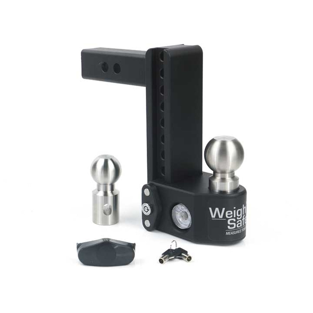Weigh Safe SWS8-2 Tongue Weighing Adj Ball Mount Inc 2In and 25/16In Balls 8In Drop 2In Shank